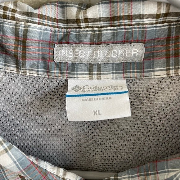 Columbia Insect Blocker Long Sleeve Button Down Plaid Mens Shirt XL - Picture 12 of 13
